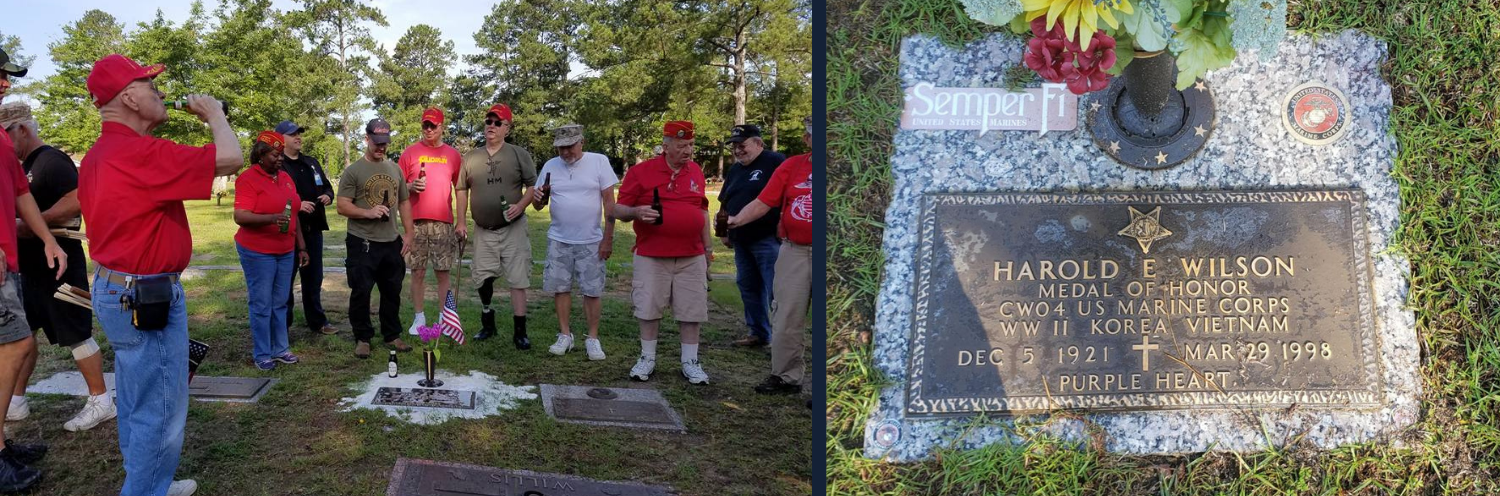 gathering at Speedy's gravesite 